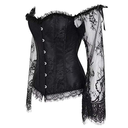 Palace Lace Long-Sleeved Tight Tudor Body Shaping Underwear One-Neck Stage Performance Suit