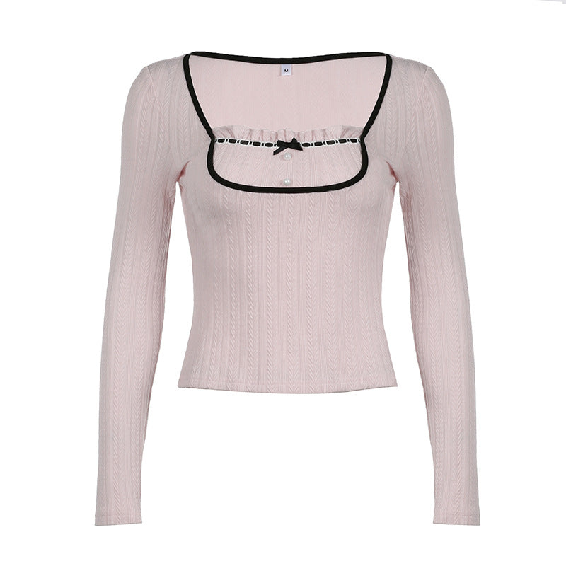 Pearl Charm Square-Neck