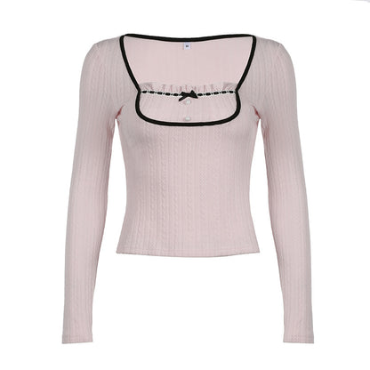 Pearl Charm Square-Neck
