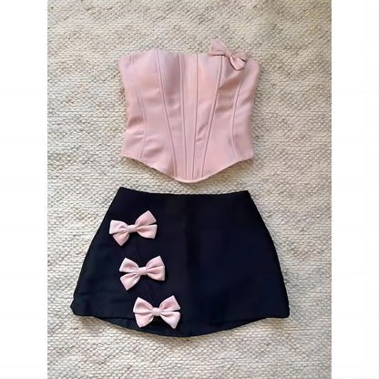 Pink Summer Hot Girl Strapless Top Women's High-end Niche All-match Women's Clothing This Year's Popular Beautiful Dress