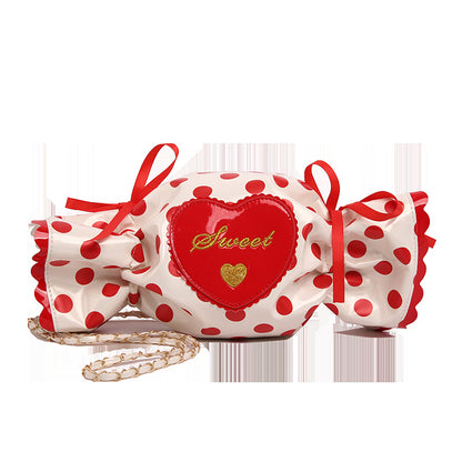 Cross-Border Popular Bags For Women, Heart Candy Bags, Bowknots, Japanese Style Shoulder Crossbody Bags, Fairy Letter Bags, Chains