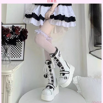 Demonia Thick-soled Boots 2023 New Punk Motorcycle Thick-soled Mid-calf Boots Women's European And American Cute Hot Girl Motorcycle Boots