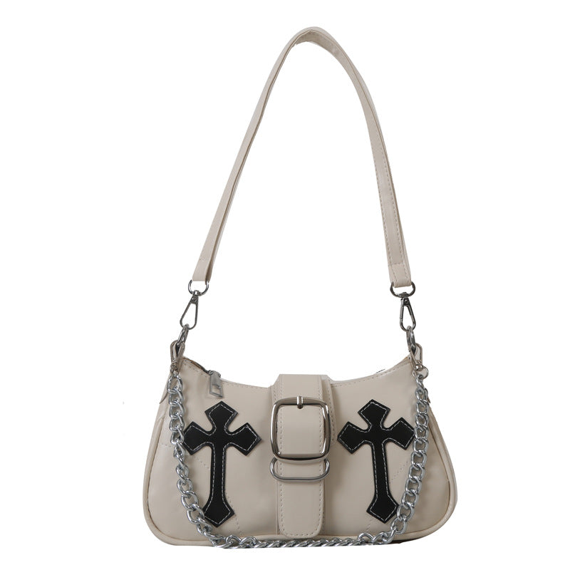 Korean Style Contrast Color Underarm Bag For Women Winter New 2023 Shoulder Bag Casual Small Square Bag Personalized Chain Bag Fashion