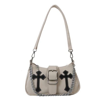 Korean Style Contrast Color Underarm Bag For Women Winter New 2023 Shoulder Bag Casual Small Square Bag Personalized Chain Bag Fashion