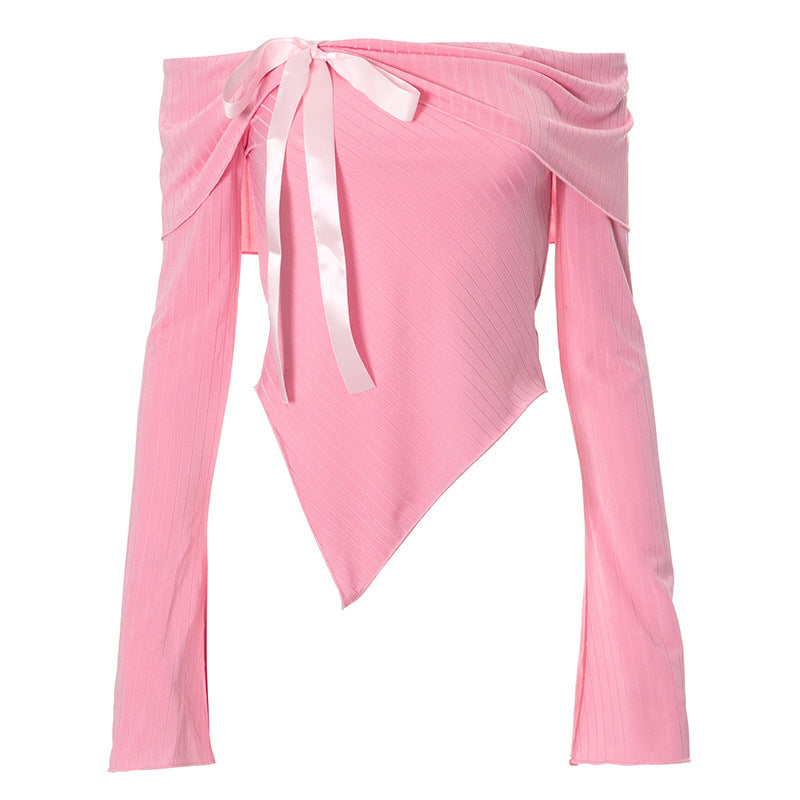Sweetheart Satin-Tie Ribbed