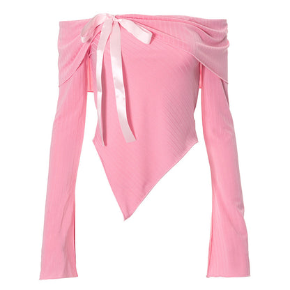 Sweetheart Satin-Tie Ribbed