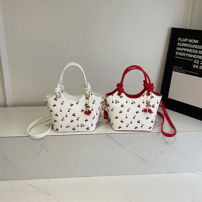 2025 Shoulder Underarm Handbag Trendy Girl Fashion Commuter Cute Pendant Large Capacity Printed Texket