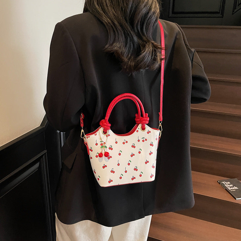 2025 Shoulder Underarm Handbag Trendy Girl Fashion Commuter Cute Pendant Large Capacity Printed Texket