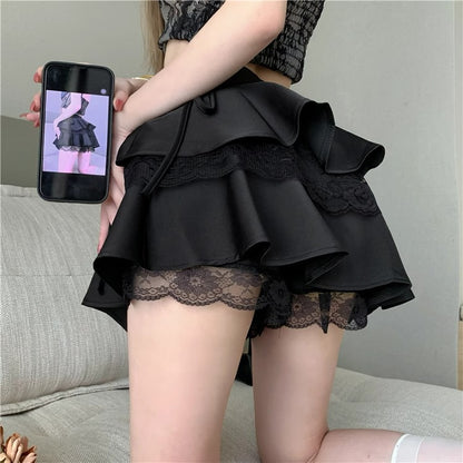 Pure Desire Lace Puffy Spliced ​​Ballet Skirt Spring And Summer New High Waist Slim Design Niche Cake Skirt