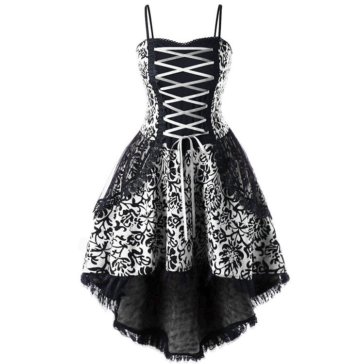 European And American Christmas Strap Dress European And American Strap Lace Crochet Strap Large Swing Irregular Dress In Stock
