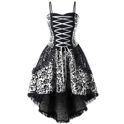 European And American Christmas Strap Dress European And American Strap Lace Crochet Strap Large Swing Irregular Dress In Stock