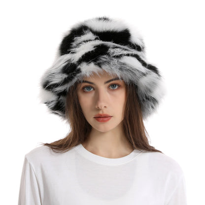 Camouflage New Cross-Border European And American Fisherman Hat Autumn And Winter Furry Outing Trendy Warm Personalized Plush Hat Women European Station