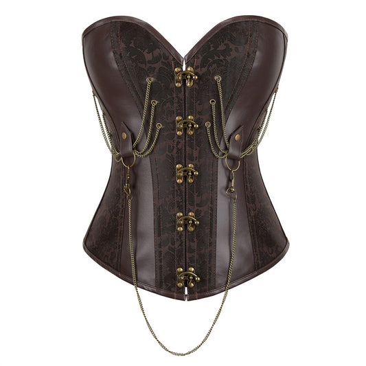 Gothic Palace Chain Decorated Corset Body Shaping And Belly Controlling Women's Shaping Top Amazon Aliexpress Source