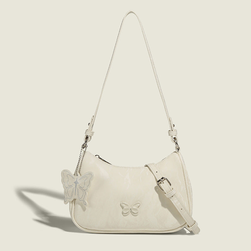 2024 Spring New Butterfly Decoration Underarm Bag Sweet And Fresh High-end All-match Fashionable Shoulder Crossbody Bag