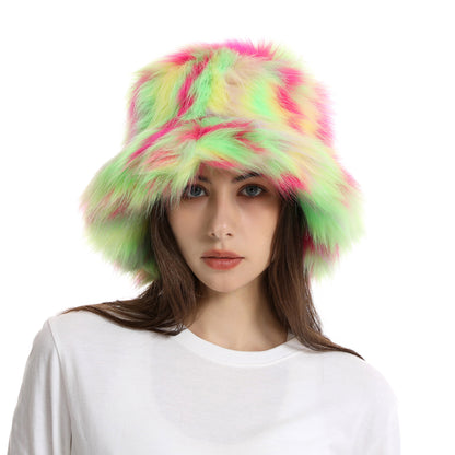 Camouflage New Cross-Border European And American Fisherman Hat Autumn And Winter Furry Outing Trendy Warm Personalized Plush Hat Women European Station
