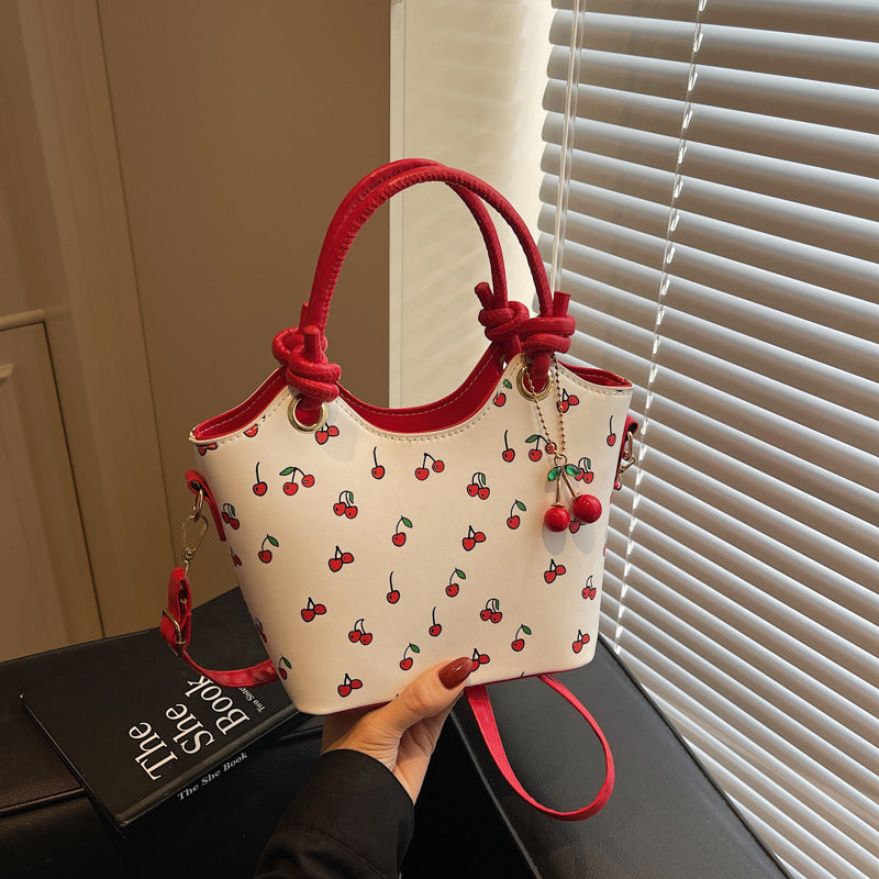 2025 Shoulder Underarm Handbag Trendy Girl Fashion Commuter Cute Pendant Large Capacity Printed Texket
