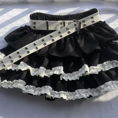 Color Matching Collection Y2K Sexy Subculture Multi-Layered Korean Lace Skirt Female Pumpkin Skirt Cake Tutu Skirt
