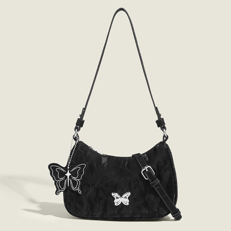 2024 Spring New Butterfly Decoration Underarm Bag Sweet And Fresh High-end All-match Fashionable Shoulder Crossbody Bag