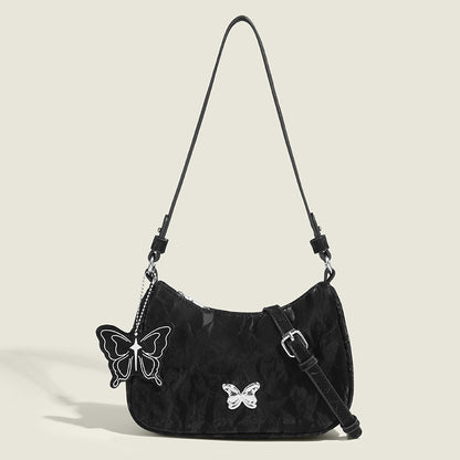 2024 Spring New Butterfly Decoration Underarm Bag Sweet And Fresh High-end All-match Fashionable Shoulder Crossbody Bag