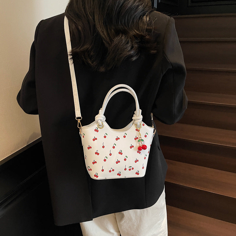 2025 Shoulder Underarm Handbag Trendy Girl Fashion Commuter Cute Pendant Large Capacity Printed Texket