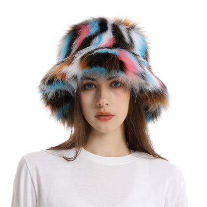 Camouflage New Cross-Border European And American Fisherman Hat Autumn And Winter Furry Outing Trendy Warm Personalized Plush Hat Women European Station