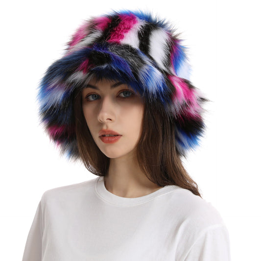 Camouflage New Cross-Border European And American Fisherman Hat Autumn And Winter Furry Outing Trendy Warm Personalized Plush Hat Women European Station